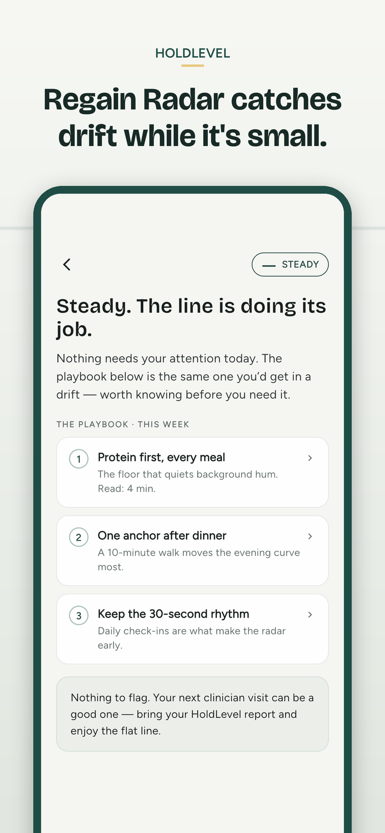 Regain Radar — catches drift while it's small